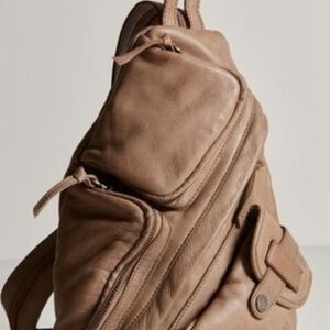 We The Free Gray Leather Backpack